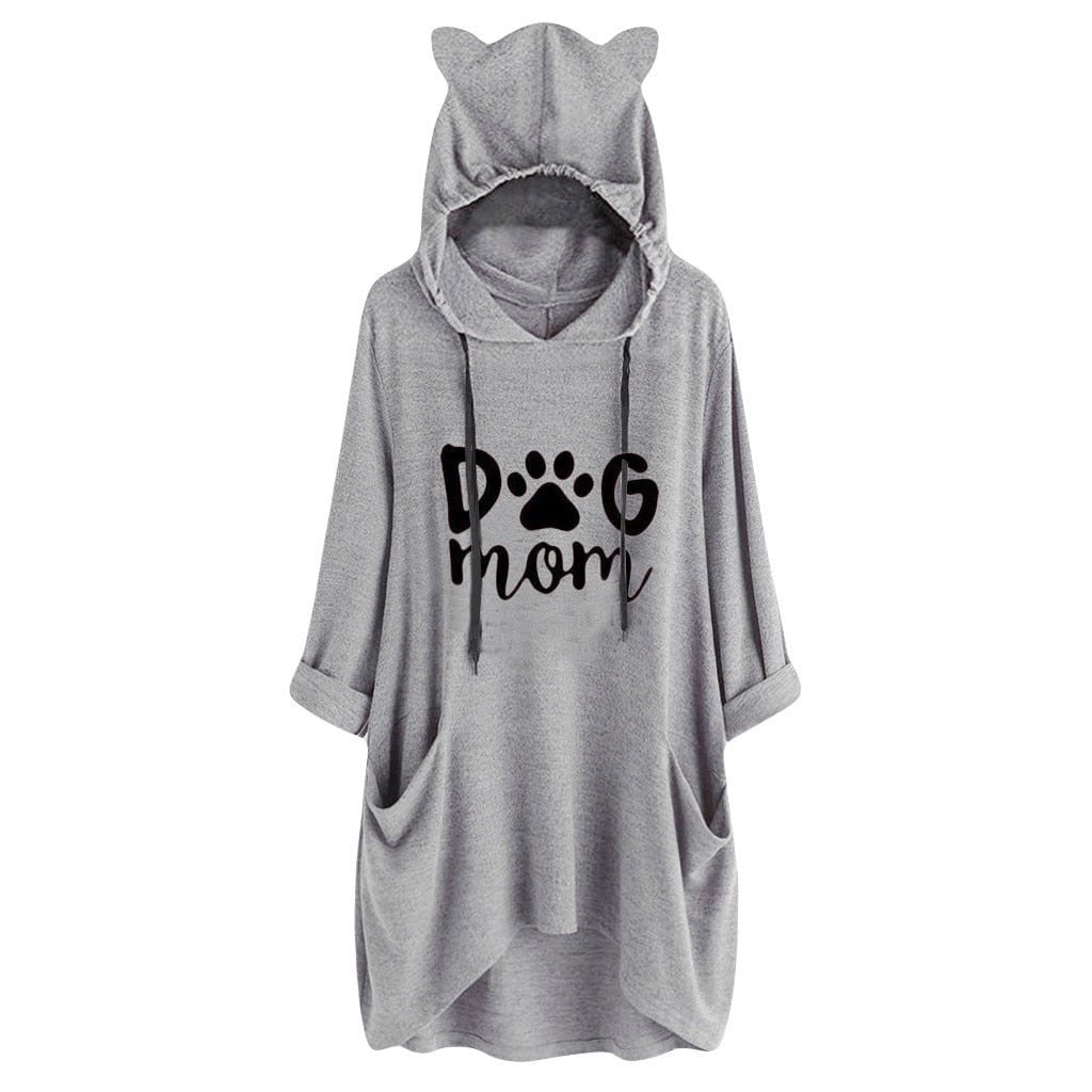 cat ears hoodies, fleece coat, sweater, hoodies, cat hooodies Women's long hoodie dress