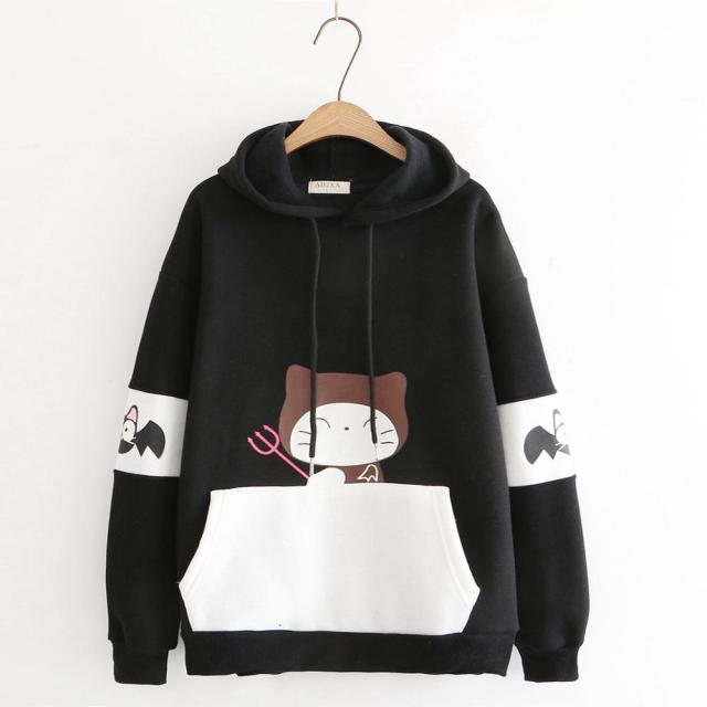 cat hoodie, women cat hoodie, sweatshirt, women cat sweatshirt black / M Women's sweatshirt pretty PHCS:001576279440.01