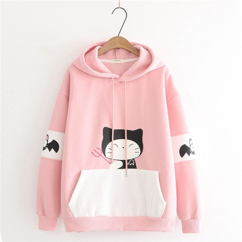 cat hoodie, women cat hoodie, sweatshirt, women cat sweatshirt Pink / M Women's sweatshirt pretty PHCS:001576279440.03