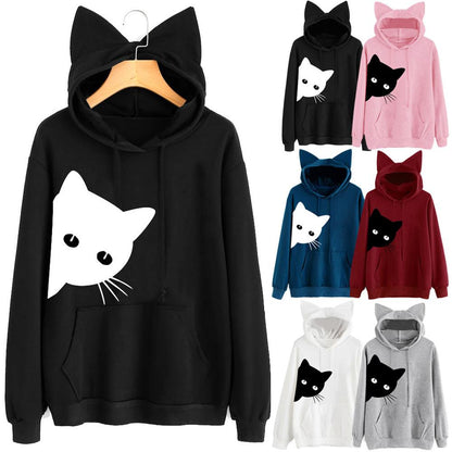 cat hoodies, sweatertshirt, pullover, cold coat Ladies hoodies