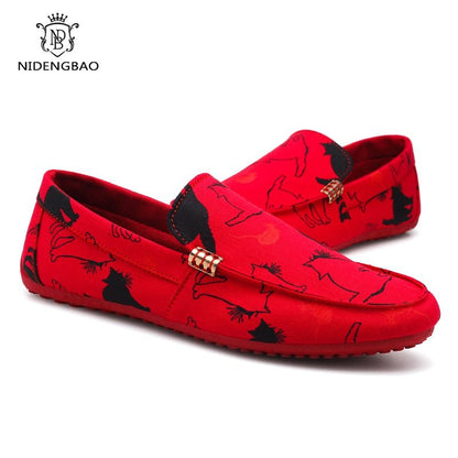 cat men loafers white shoe, men's shoes, summer men loafers shoes, Red / 7 Men's Loafers Red Shoe MLR:002490387364.01