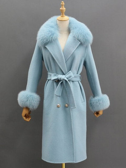 winter coats jacket Blue / S Women's fox fur jackets PCJ:6804115194818.07