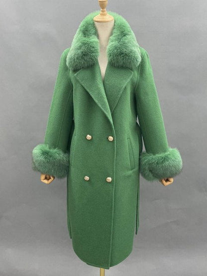 winter coats jacket Fruit Green / S Women's fox fur jackets PCJ:6804115194818.16