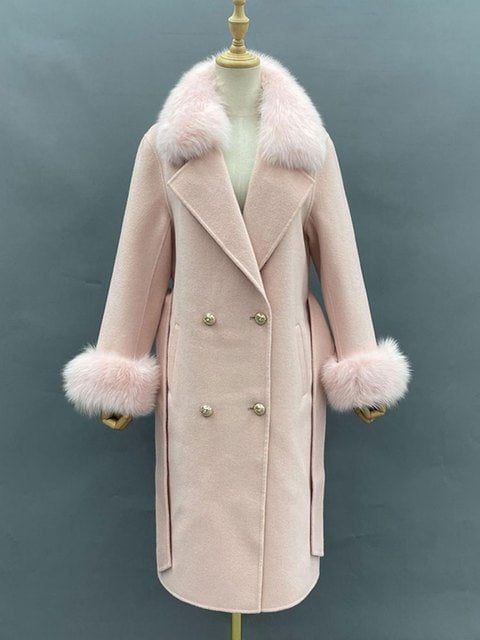 winter coats jacket Light Pink / M Women's fox fur jackets PCJ:6804115194818.23