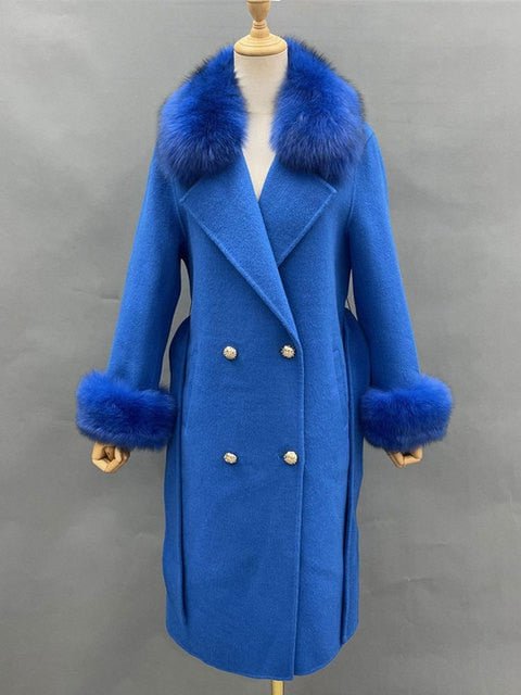 winter coats jacket Royal Blue-1 / S Women's fox fur jackets PCJ:6804115194818.43