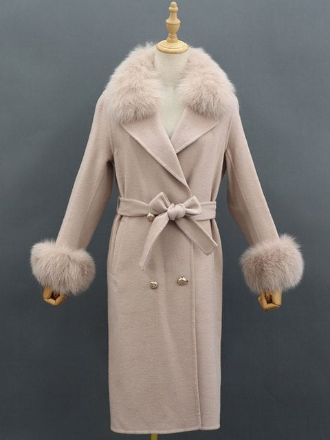 winter coats jacket Shrimp / S Women's fox fur jackets PCJ:6804115194818.19