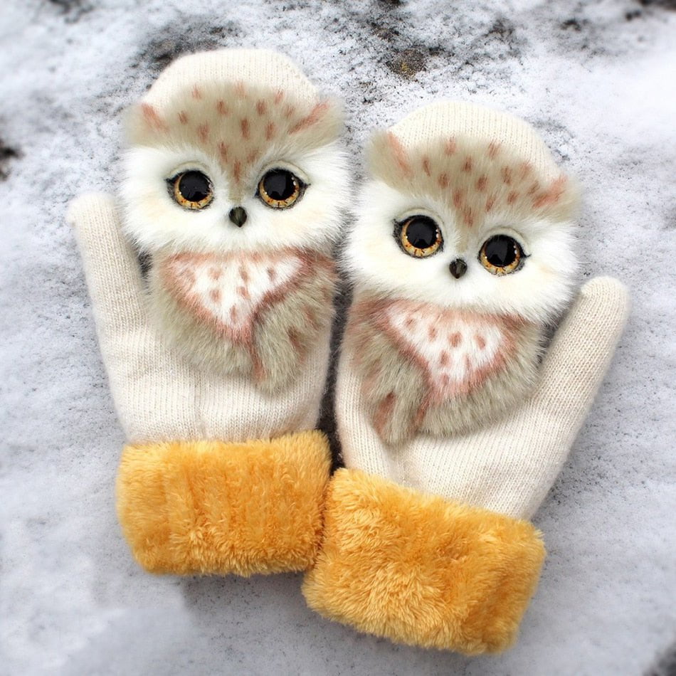 women winter gloves, cat gloves, cartoon cat warm gloves Animal Adult  F Womens winter gloves AAT-CAT-SNE-CF47